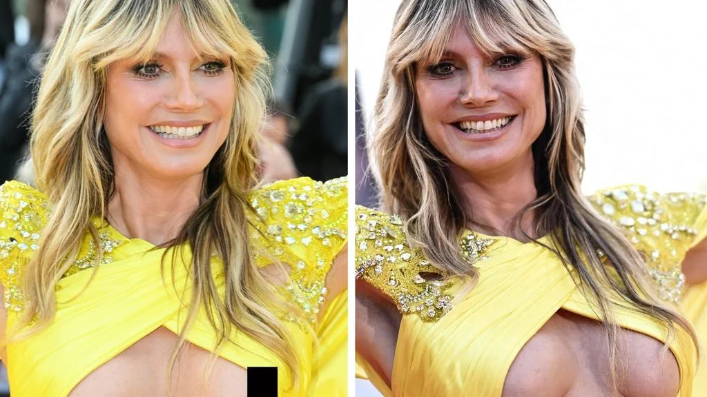 Heidi Klum, 49 looking lovely in a beautiful yellow Dress picture 5 of 12