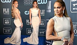 Jennifer Lopez, 50 looking lovely wearing a beautiful white Dress at the 2020 Critics' Choice Awards'