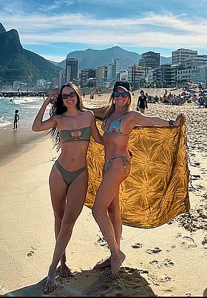 Helo Pinheiro (right), 82 - the real girl from Ipanema'
