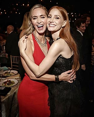Emily Blunt, 41 & Jessica Chastain, 46'