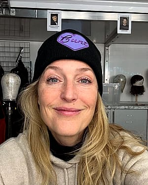 Gillian Anderson, 56. Love the Hat.'